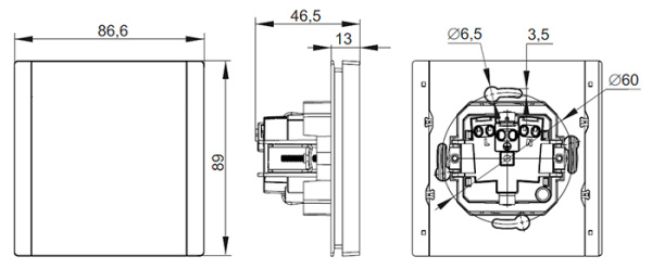 Фортепиано белый розетка скрытая 1-мест заземление с крышкой шторки IP44 