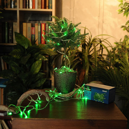 Гирлянда нить 5м зеленый 50свд с контроллером IP20 прозрачный провод 8 режимов