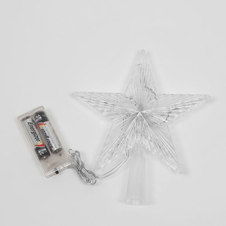 Верхушка на елку свд "Звезда" 15см 10 LED теплый белый IP20 на батарейках  (не в компл.)