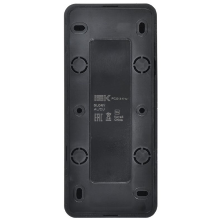 Глори черный розетка открытая 3-мест заземление IP20 