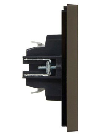 Фортепиано серый выключатель 2кл скрытая 10А IP20 