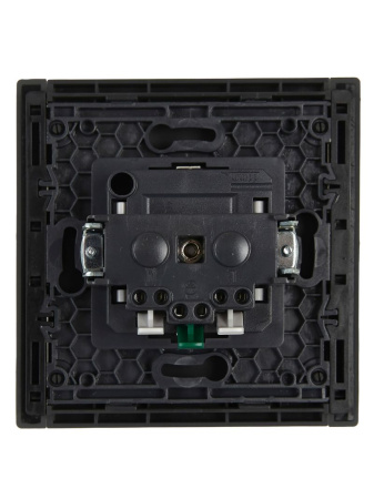 Фортепиано серый розетка скрытая 1-мест заземление шторки IP20 