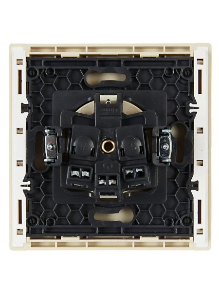 Фортепиано ваниль розетка скрытая 1-мест заземление IP20 