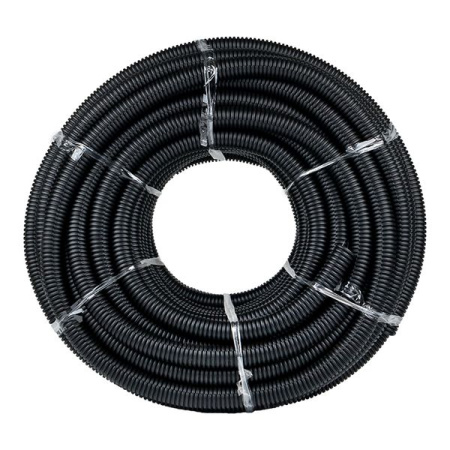 Труба гофра 32мм ПНД легкая 50м EKF черный с протяжкой 