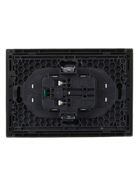 Фортепиано серый розетка скрытая 2-мест заземление шторки IP20 