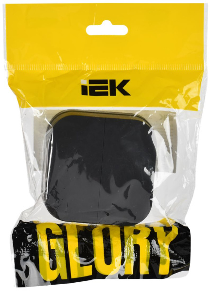 Глори черный выключатель 2кл открытая 10А IP20  