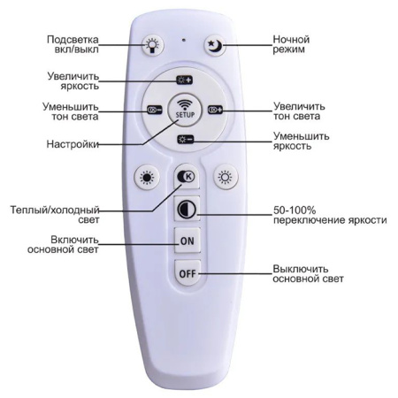 Светильник потолочный (люстра) свд 193Вт 3200К-4500К-6500К 8700лм белый пульт диммер Камертон