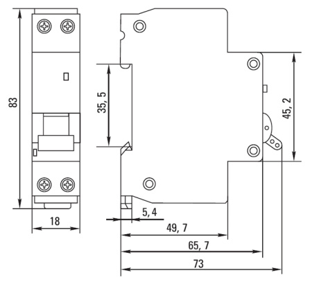 Дифавтомат 2Р 25А C тип AC 30мА 6кА 1мод АВДТ-63М EKF