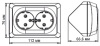 Этюд белый розетка открытая 2-мест заземление шторки IP20 угловая