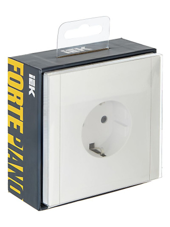 Фортепиано белый розетка скрытая 1-мест заземление быстрозажим. клем. IP20 