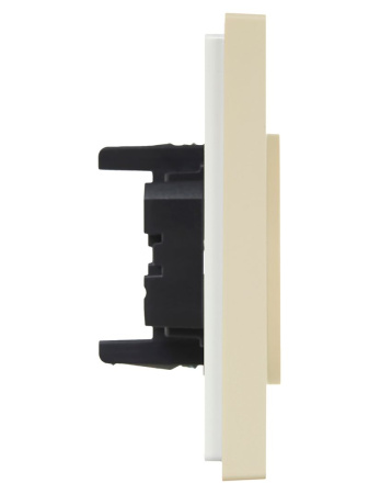 Фортепиано ваниль розетка скрытая 2-мест шторки быстрозажим. клем. IP20 