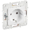 Сканди арктический белый розетка скрытая 1-мест заземление IP20