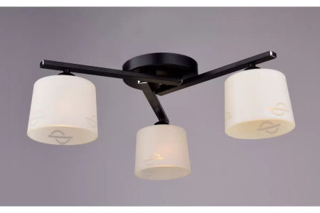 Светильник потолочный (люстра) 3*60Вт E27 черный/хром 