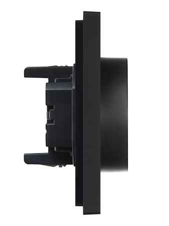 Фортепиано черный розетка скрытая 2-мест заземление шторки быстрозажим. клем. IP20 б/к