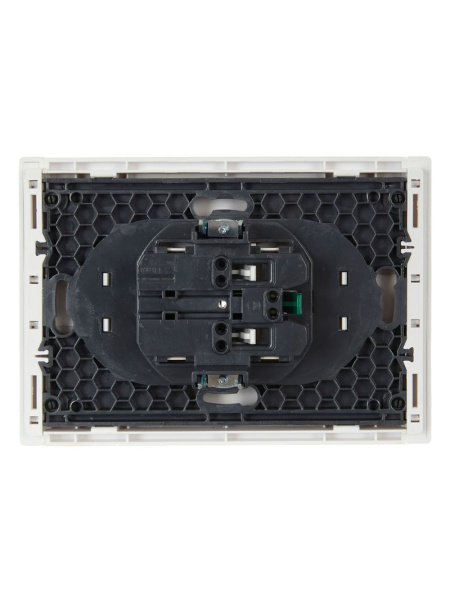 Фортепиано белый розетка скрытая 2-мест заземление шторки IP20 