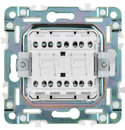 Сканди арктический белый переключатель перекрестный 2кл скрытая 10А IP20 