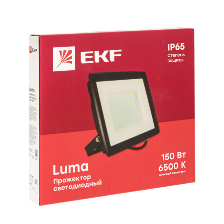 Прожектор свд 150Вт 6500К 12000лм черный IP65 110° Luma EKF 