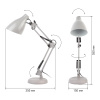 Светильник настольный 40Вт Е27 серый подставка ЭРА