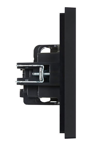 Фортепиано черный механизм розетки скрытая 1-мест заземление IP20 