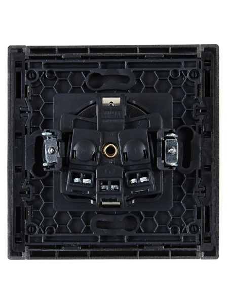 Фортепиано сталь розетка скрытая 1-мест заземление IP20 