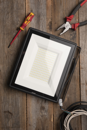 Прожектор свд 150Вт 6500К 12000лм черный IP65 110° Luma EKF 