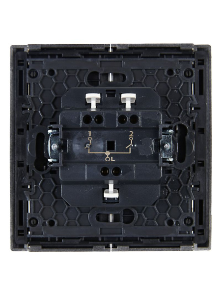 Фортепиано сталь выключатель 2кл скрытая 10А IP20 