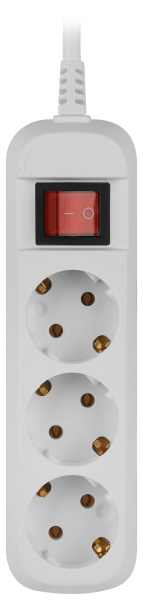 Удлинитель 3-мест 10м ПВС 3*1 белый выкл ЭРА  Greenline