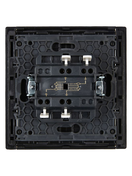 Фортепиано черный переключатель перекрестный 1кл скрытая 10А IP20 