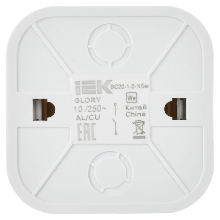 Глори белый выключатель кнопочный 1кл открытая 10А IP20 