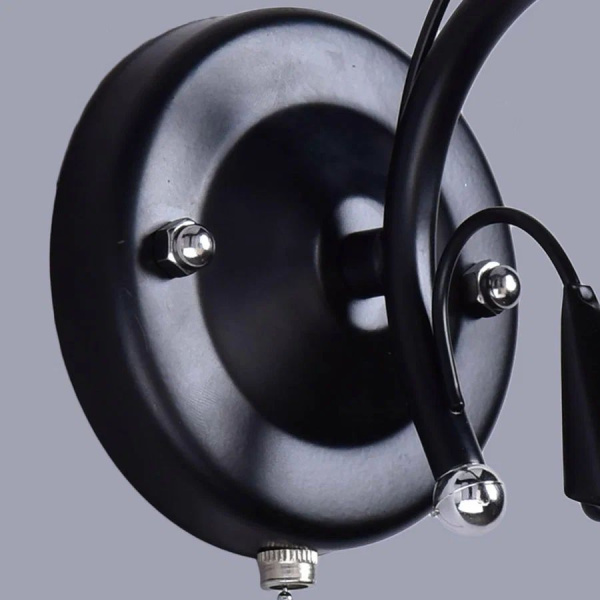 Светильник настенный (бра) 1*60Вт E27 черный/хром Россвет с выключателем