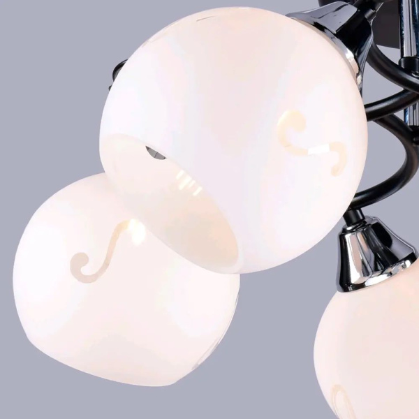 Светильник потолочный (люстра) 5*60Вт E27 черный/хром Орфография