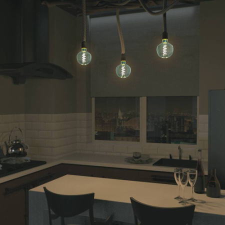 Лампа декор свд Е27 5Вт 1800К 190лм G125 голубая филамент Gauss 