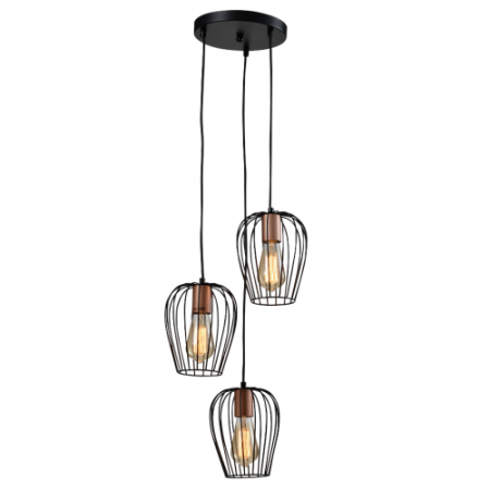 Светильник подвесной (люстра) 1*60Вт E27 черный Лофт