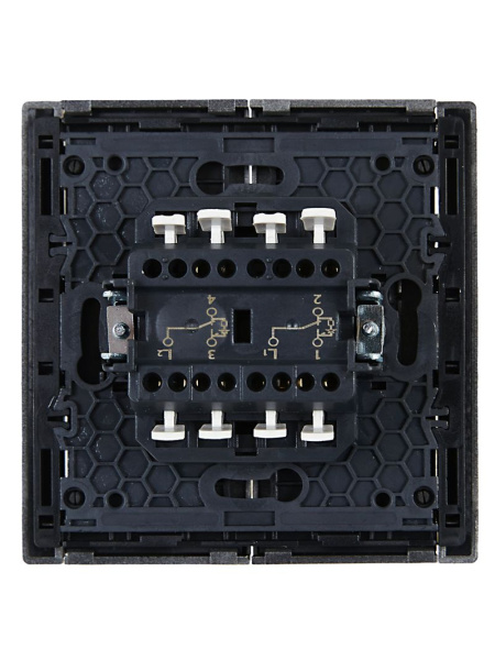 Фортепиано сталь переключатель 2кл с подсветкой скрытая 10А IP20 