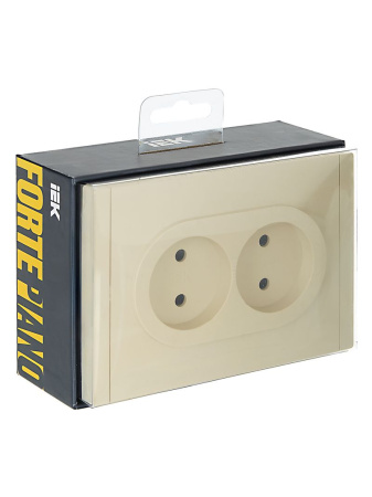 Фортепиано ваниль розетка скрытая 2-мест шторки быстрозажим. клем. IP20 