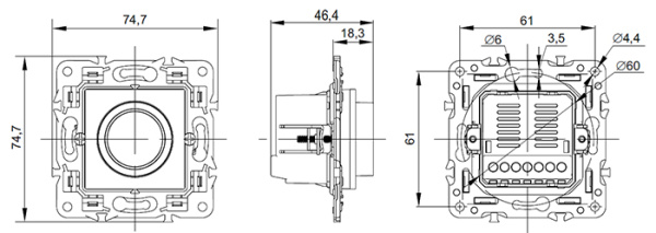 Сканди терморегулятор теплого пола скрытая 16А черный IEK электрон. с индикац.