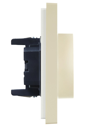 Фортепиано ваниль розетка скрытая 2-мест заземление шторки быстрозажим. клем. IP20 