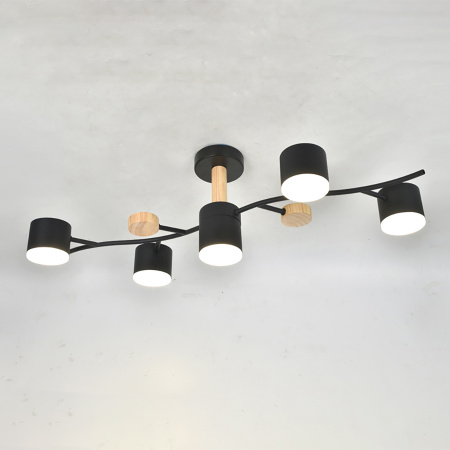 Светильник потолочный (люстра) 5*15Вт GX53 белый/дерево 