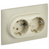 Сканди бежевый розетка скрытая 2-мест заземление IP20 