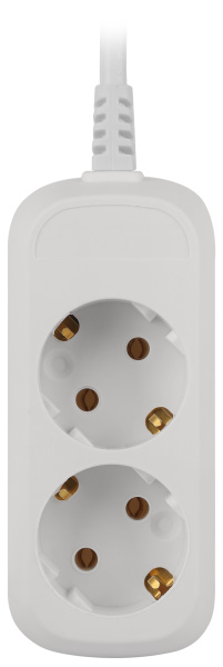 Удлинитель 2-мест 1,5м ПВС 3*1 белый ЭРА  Greenline