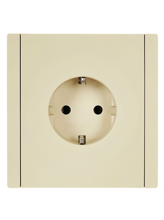 Фортепиано ваниль розетка скрытая 1-мест заземление IP20 