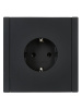 Фортепиано черный механизм розетки скрытая 1-мест заземление IP20 