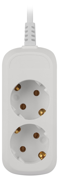 Удлинитель 2-мест 5м ПВС 3*0,75 белый ЭРА  Greenline