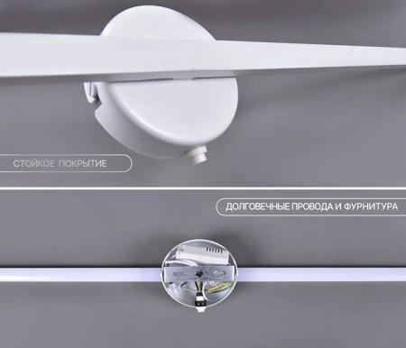 Светильник настенный (бра) свд 26Вт 4500К 1400лм белый Россвет с выключателем