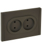 Фортепиано серый розетка скрытая 2-мест шторки IP20 