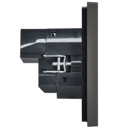 Фортепиано серый розетка скрытая 1-мест заземление шторки USB IP20 3,1А