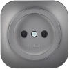 Глори сталь розетка открытая 1-мест IP20