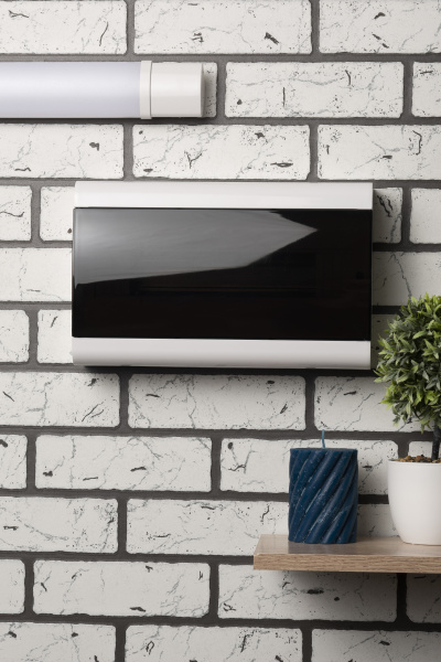 Бокс 15мод навесной белый черная прозрачная дверь IP41 SlimBox EKF