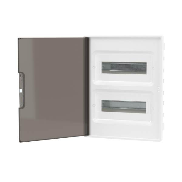 Бокс 24мод встраиваемый белый черная прозрачная дверь IP40 FRAME DKC