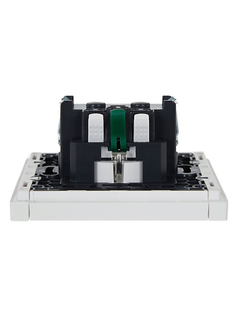 Фортепиано белый розетка скрытая 1-мест заземление быстрозажим. клем. IP20 